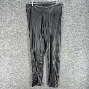 New Zizibe Pants Women 3XL Black High Rise Pleated Leather Pull On Skinny Casual